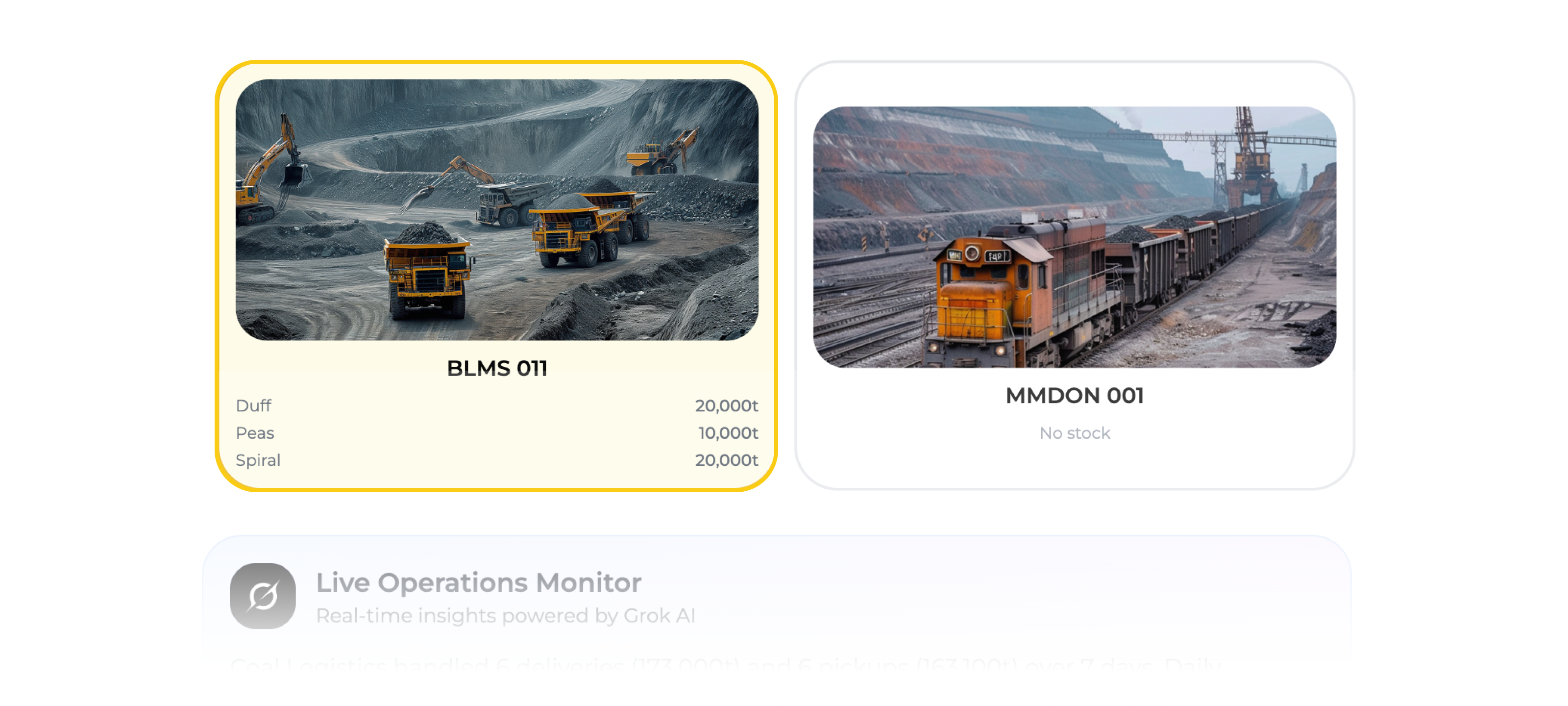 Coal operations dashboard overview
